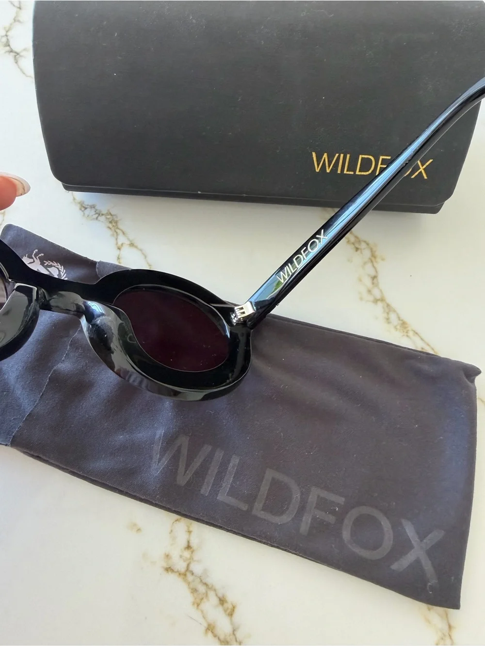 Wildfox Black and Gold Bel Air Round Sunglasses